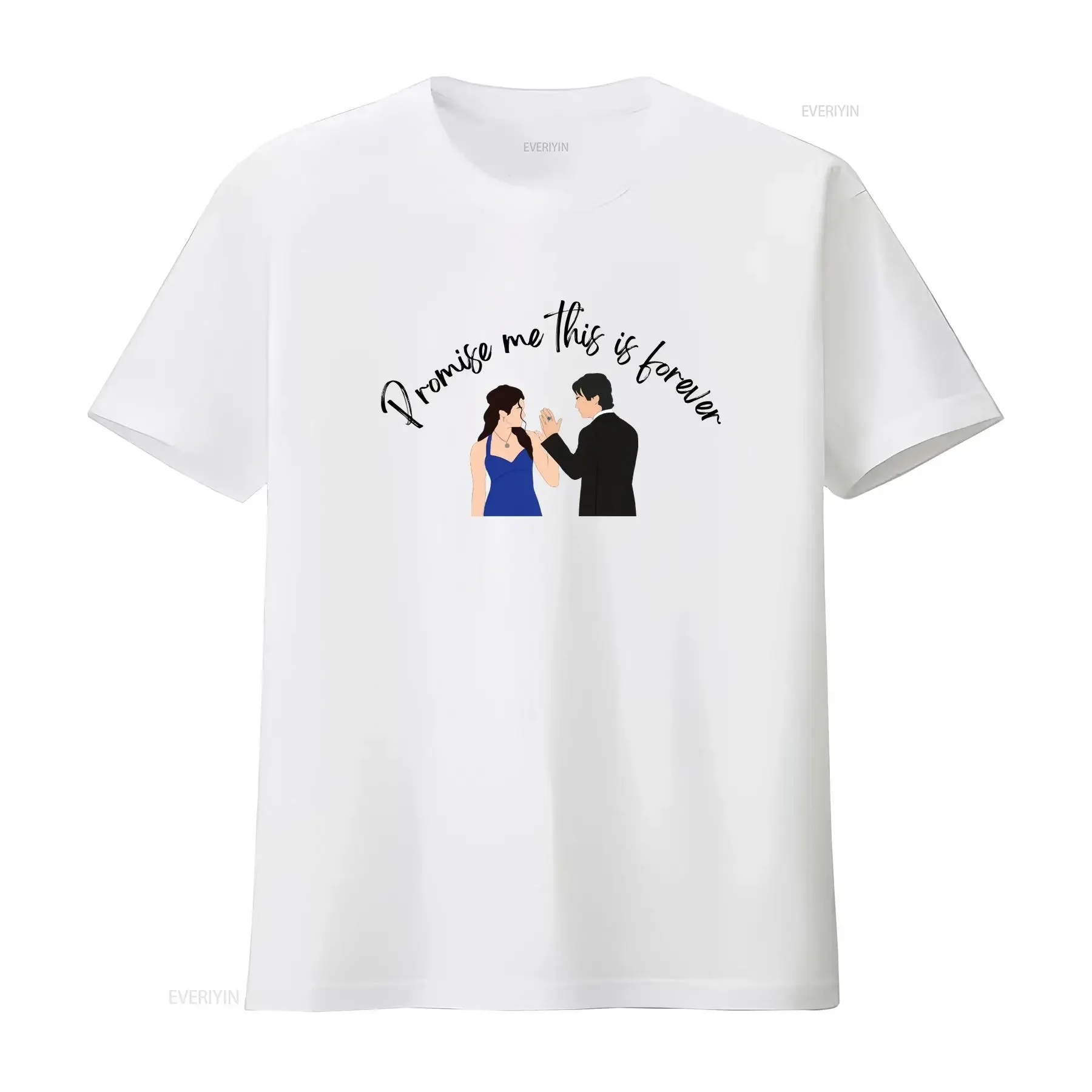 TVD Promise Me This Is Forever T shirt vintage Washed Unisex Soft Versatile Casual Slightly fashion designer clothes streetwear