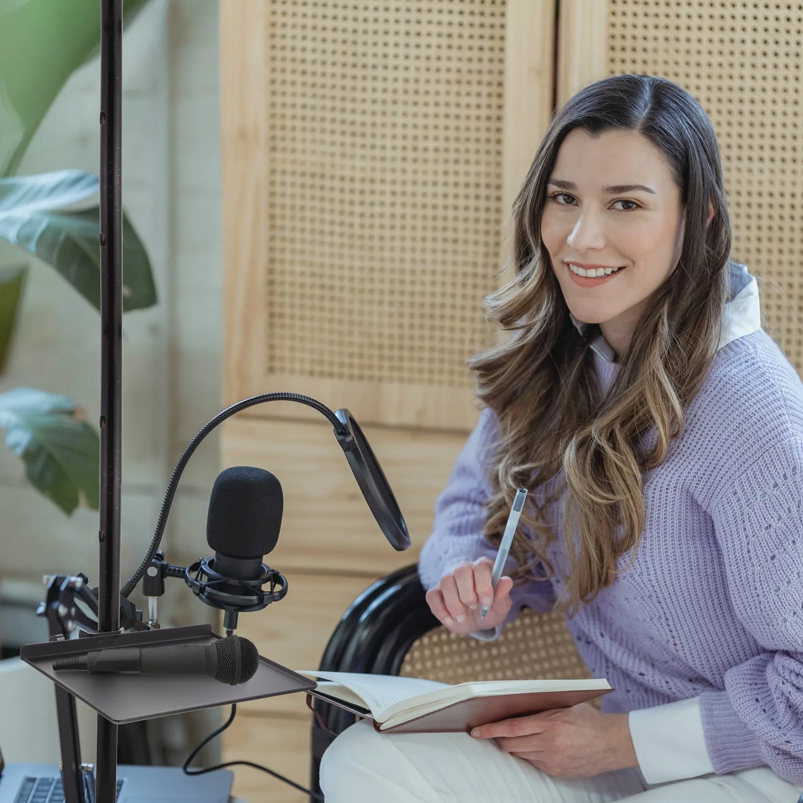 

1Pcs Sound Card Holder Microphone Bracket Adjustable Angle Table Mount for Live Streaming and Recording Sound Live Tray