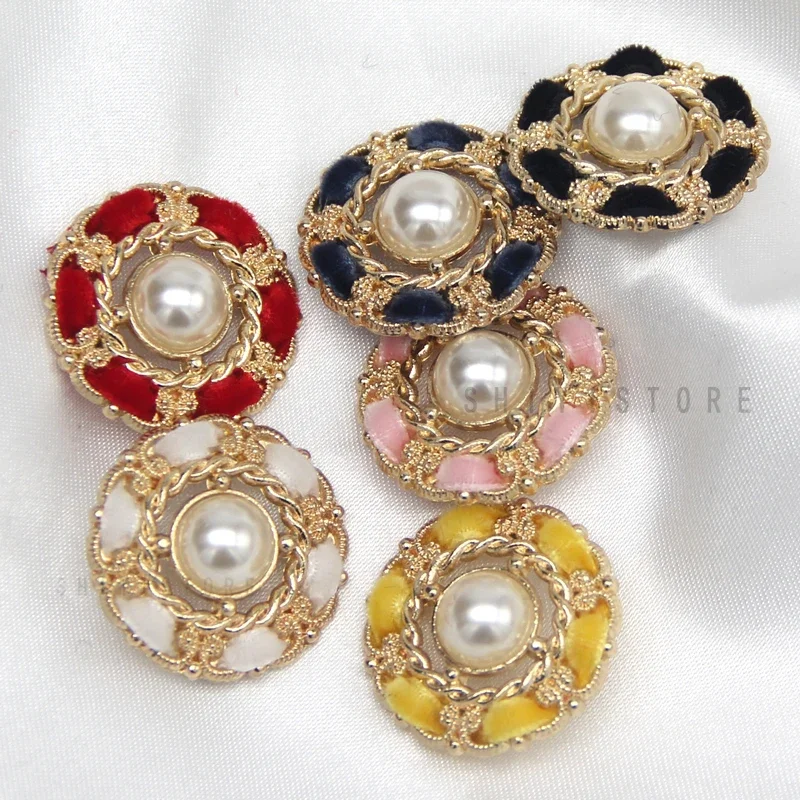 25mm Large Court Vintage Luxury Women\'s Coat Pearl Buttons For Sewing Retro Blazer Suit Dress Big Handmade DIY Crafts Wholesale