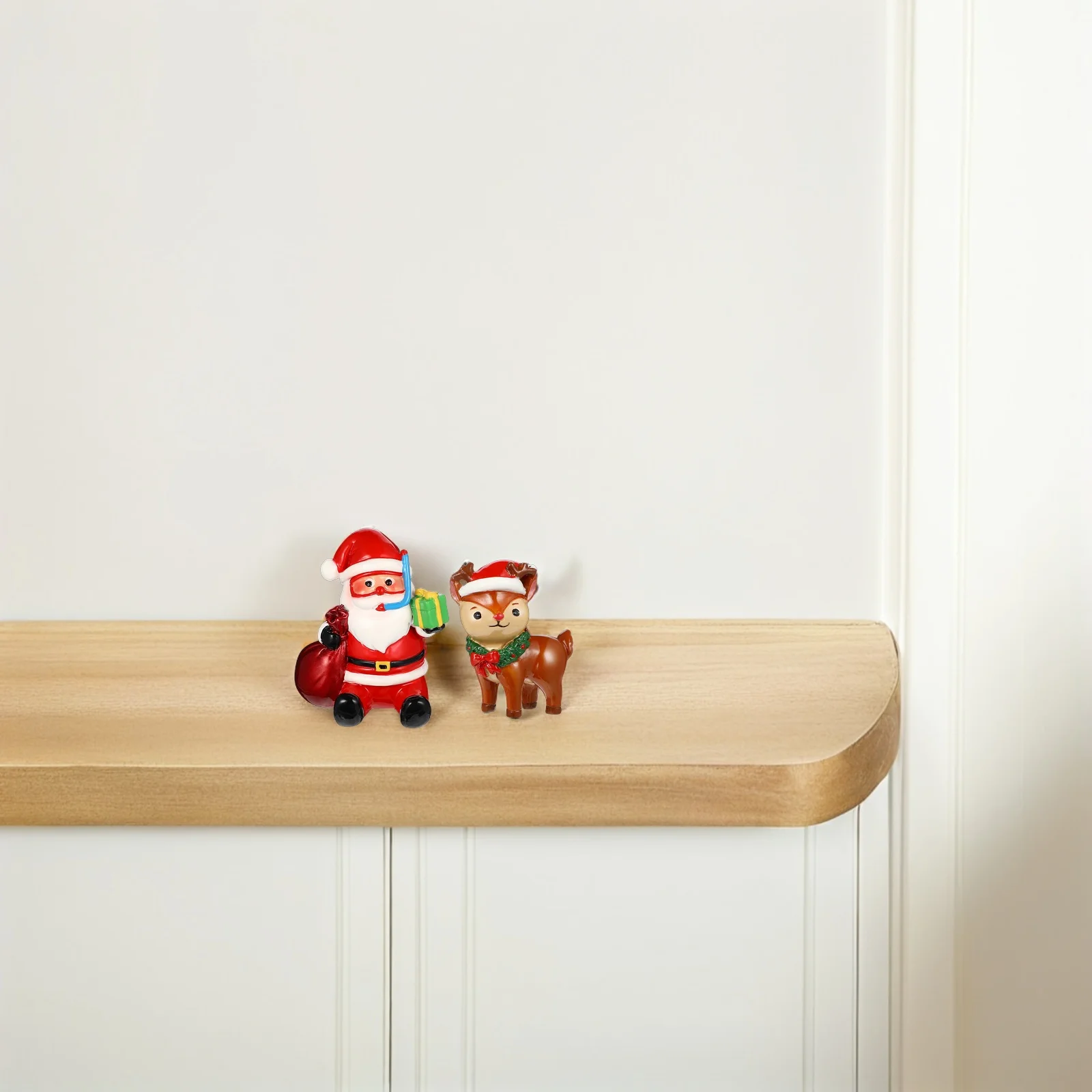 2 قطعة زينة خزان الأسماك عيد الميلاد الراتنج حوض السمك الحلي سانتا الرنة تصميم صديقة للماء مستقرة غير