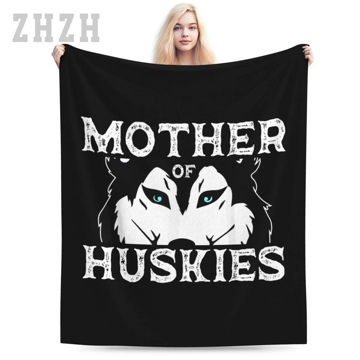 Blanket Siberian Husky Mom Fur Parent Sled Dog Breed Mother's Day Flannel Multifunction Camping Sofa Cover Keep Warm