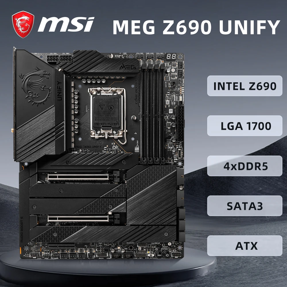 MSI MEG Z690 UNIFY Motherboard Supports Socket LGA1700 i9-12900K i7-12700K I5-12400F CPU 4xDDR5 NVME M.2 192GB ATX Mainboard