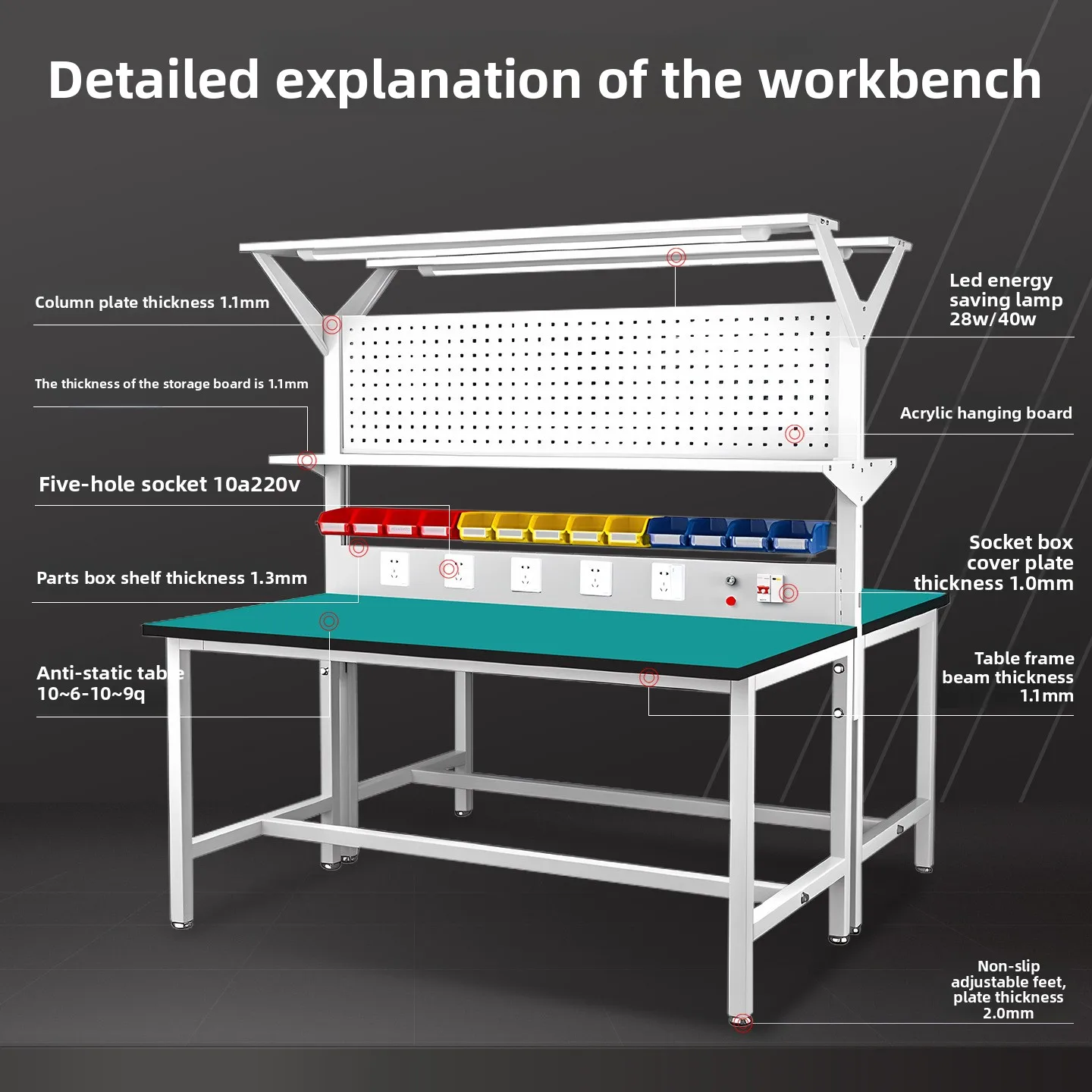 CX workshop assembly line anti-static workbench welding maintenance table double-sided inspection station table for quality