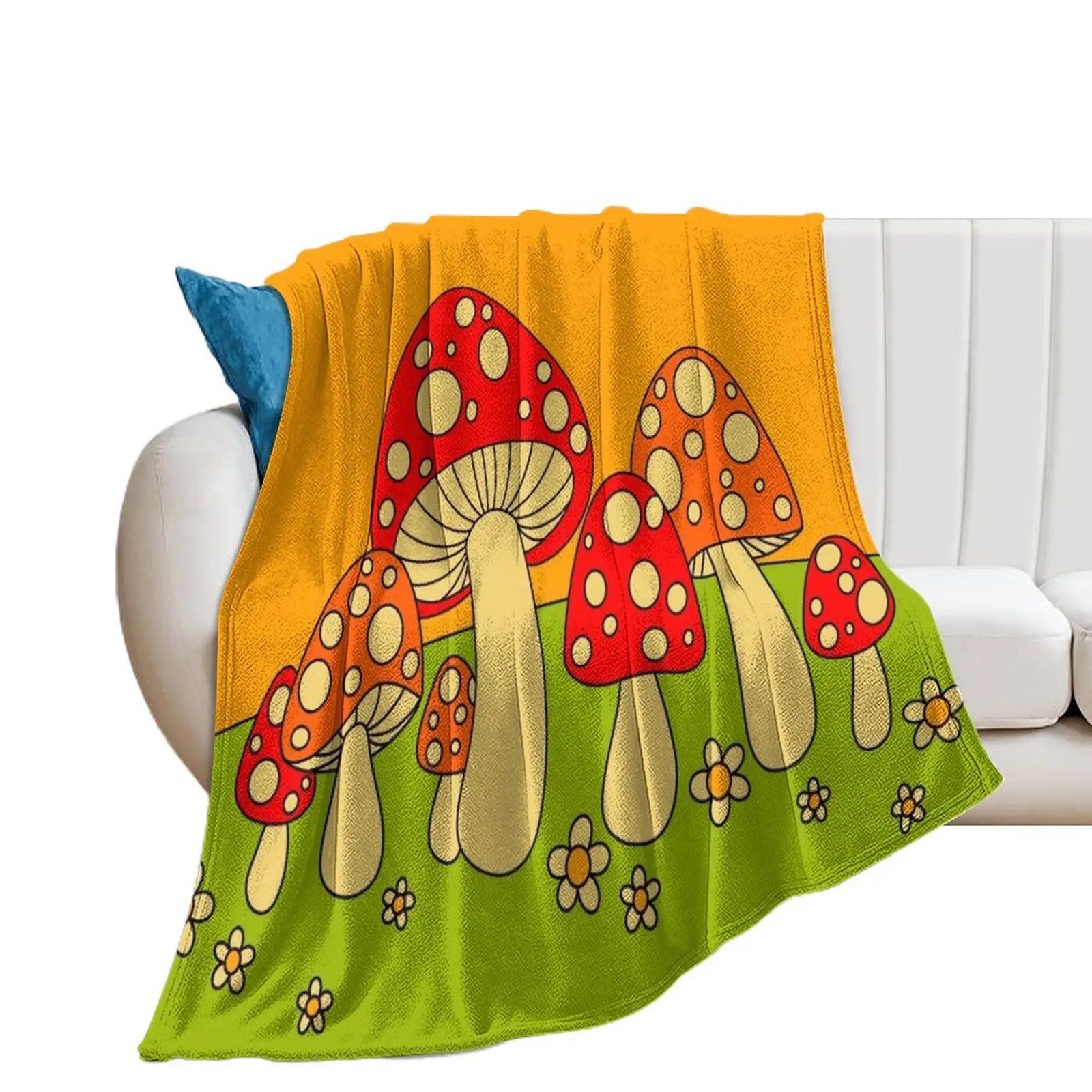 

Mushrooms Throw Blanket Personalized Gift Flannels for sofa Sofa Throw Blankets