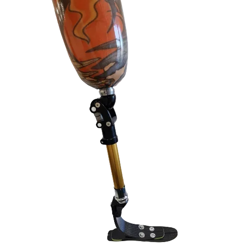 gamba protetica sopra il ginocchio per protesi delle gambe, arti artificiali, amputee