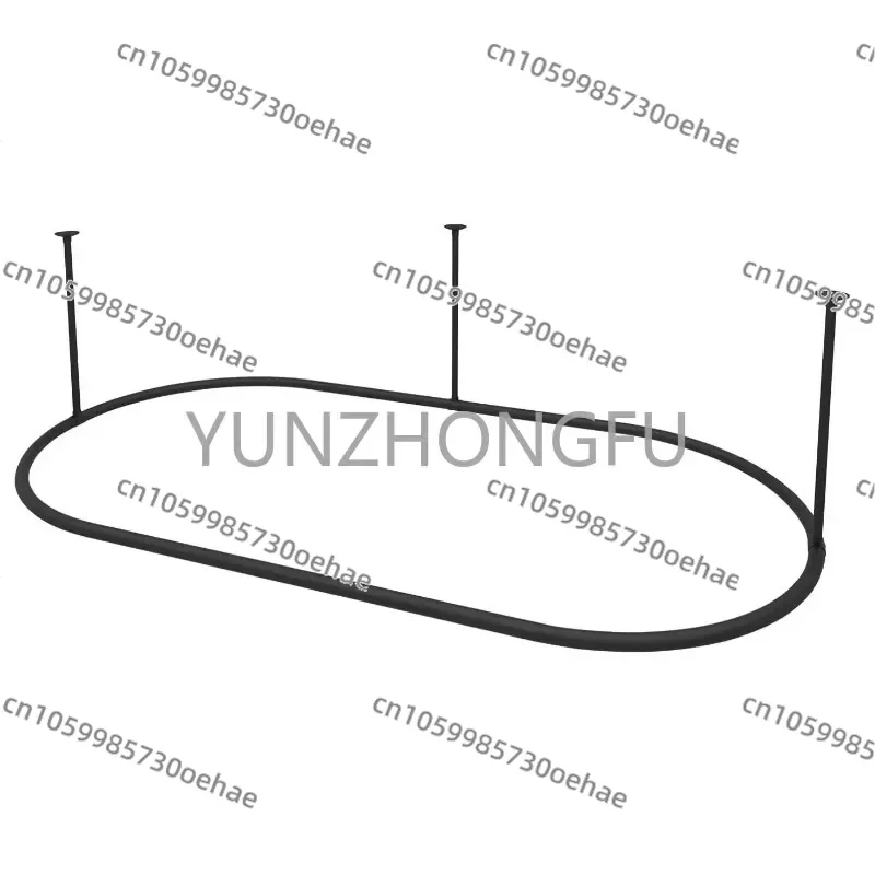 

Stainless Steel 304 Ceiling Wall Oval Installation Shower Curtain Rod Mirror Polished Round Shower Curtain Rod