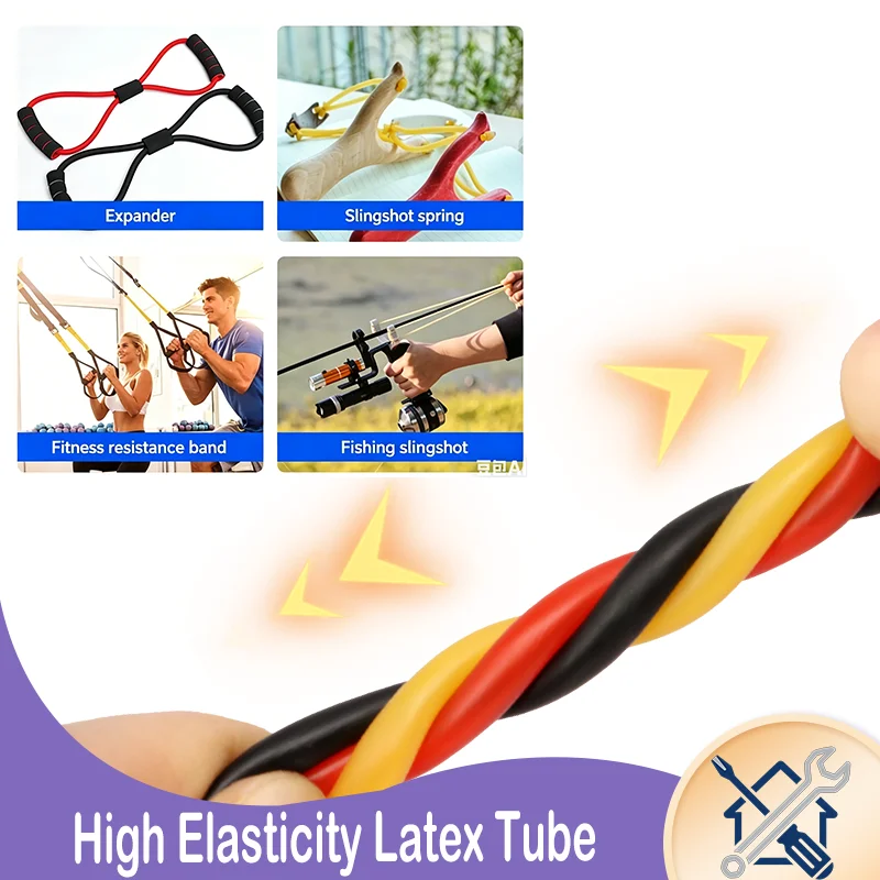 High Elasticity Latex Tube Wear Resistant Durable Rubber Band Gym Fitness Tension Band Elastic Rubber Hose for Exercise Training