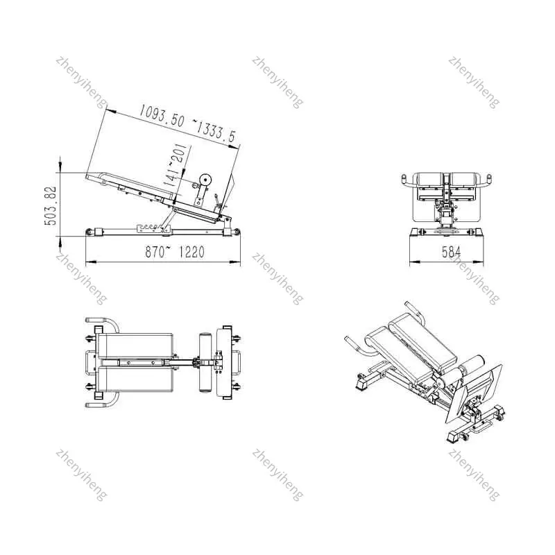 حار بيع الشمال مقاعد البدلاء معدات الصالة الرياضية المهنية مقعد قابل للتعديل كرسي الروماني #6