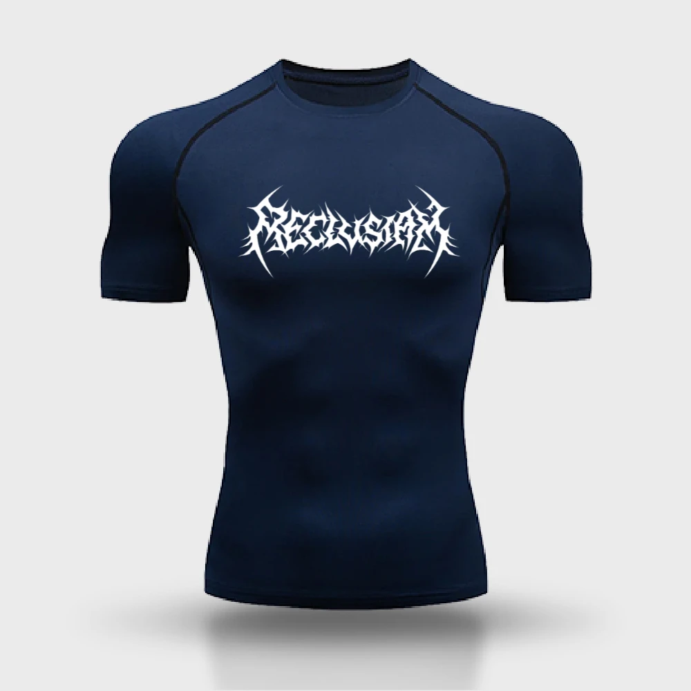 Men's Graphic Compressed Shirt Short-sleeved Gym Workout T-shirt Sports Quick-drying Bottomed Sweatshirt Training Tops S-3XL