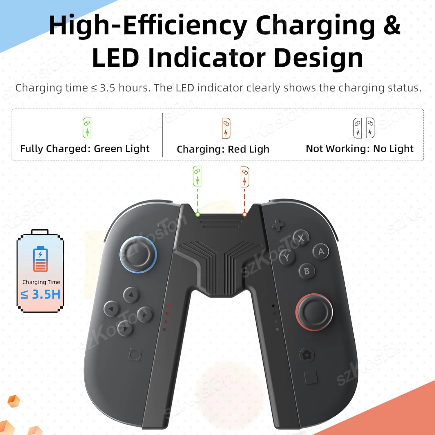 قبضة شحن لمقبض وحدة التحكم Switch 2 أثناء الشحن، حامل مريح على شكل حرف V لملحقات ألعاب Switch2