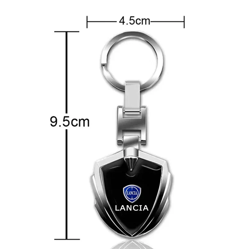 3D Metal Car Logo Key Rings Keyring Keychain For Lancia Delta Flavia Musa Phedra Thema Thesis Voyager Ypsilon RS Car Accessories