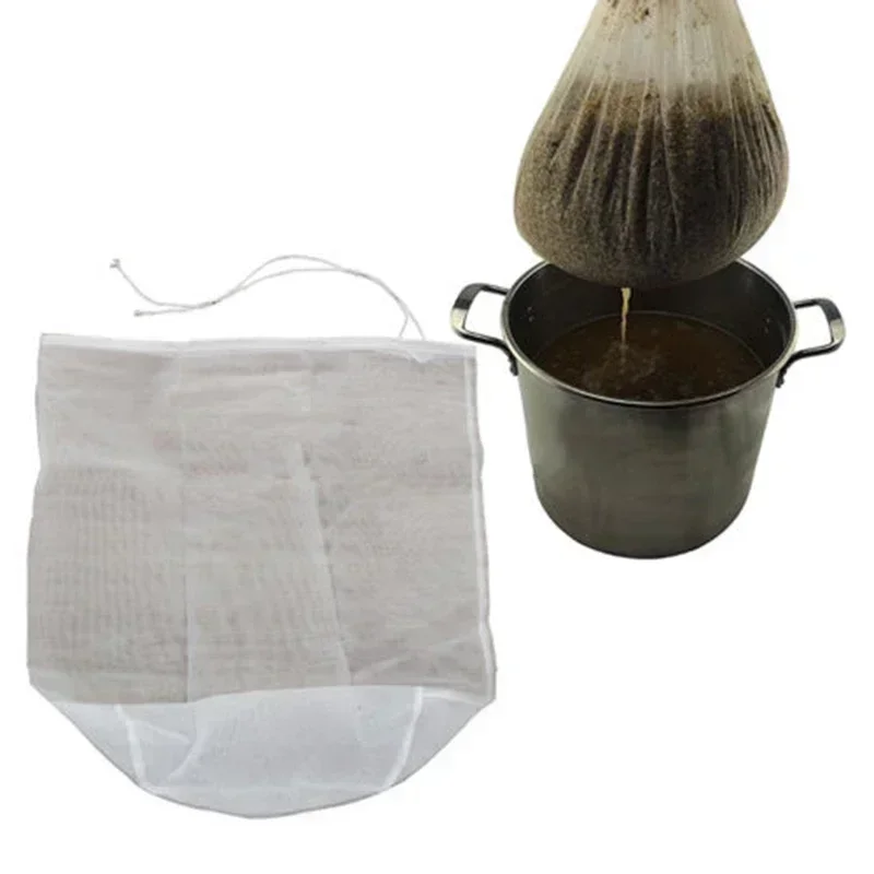 2pcs 100/160/200 Micron Wine Nylon Mesh Filter Fine Mesh Net Herb Liquid Filter Food Nut Bags 20x30cm Kitchen Tools Accessories