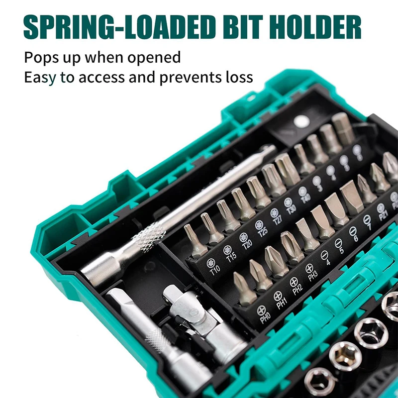 38Pcs Multi-Function Ratchet Wrench Set 2-Way High Torque Heavy Duty Combination Wrench Precision Hand Tool Kit for Repair