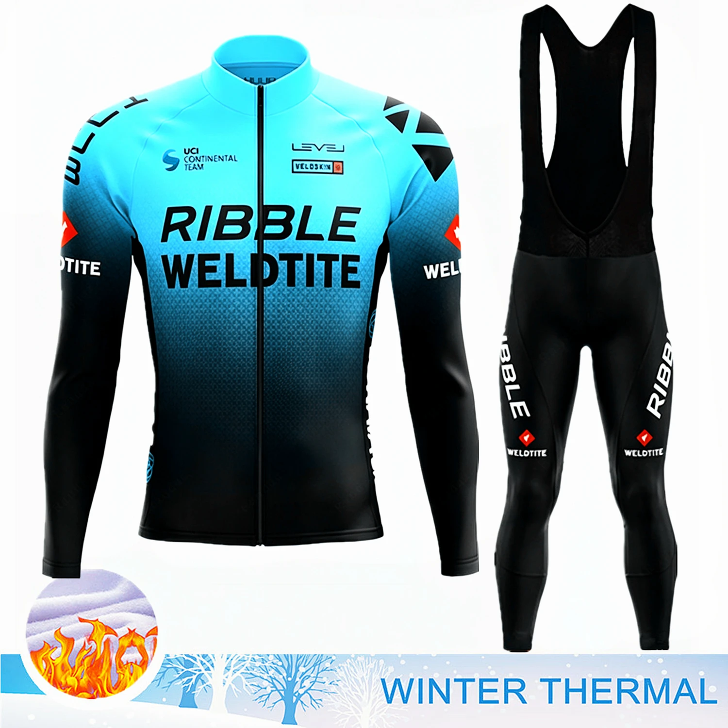 2027 Winter Thermal Fleece Cycling Jersey Set Mens Mountian Bicycle Clothes Wear Ropa Ciclismo Racing Team Bike Cycling Clothing