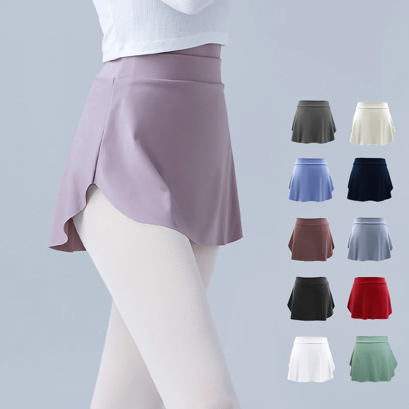 Gonne da Balletto con Spacco Laterale per Donne e Ragazze, Gonne Corte da Danza, Gonne a Linea A per Ballerine Adulte, Abbigliamento da Danza Classica in 11 Colori