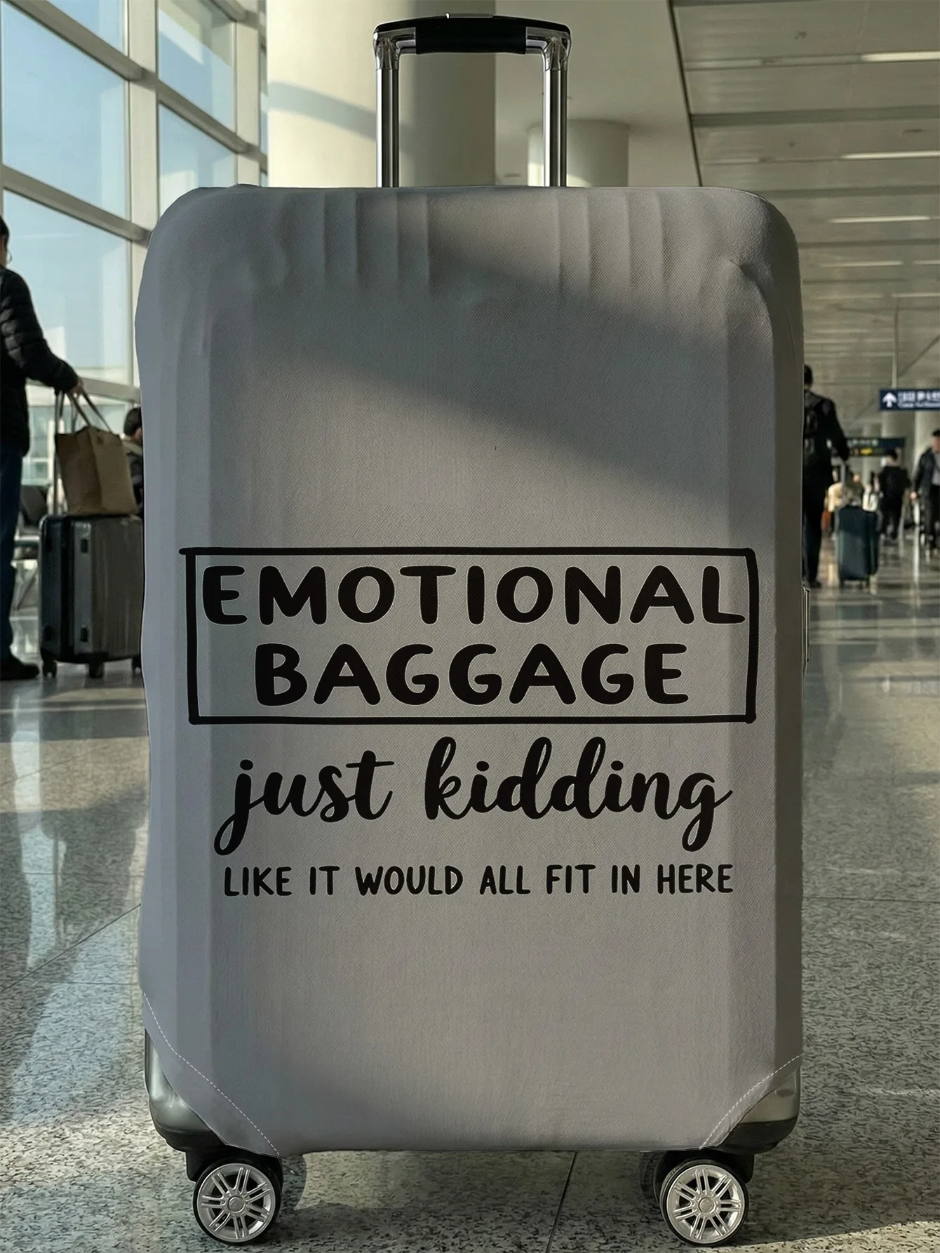 

Funny "Emotional Baggage" Print Luggage Cover, Suitable for 18-32 Inch Luggage Cover, Luggage Handle Glove, Travel Accessories