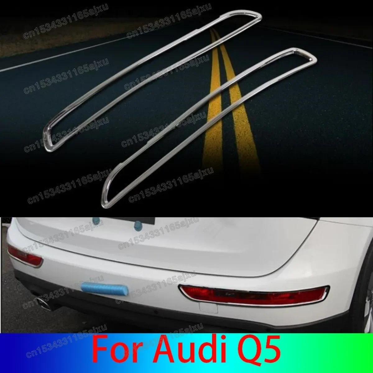 For Audi Q5 2009 2010 2011 2012 2013 2014 ABS Chrome Rear Foglight Cover Trim Tail Fog Light Lamp Frames Decoration