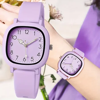 1/3/10 pçs moda silicone banda feminino relógios de quartzo conjunto casual árabe dial relógio de pulso para meninas reloj hombre (sem caixa)