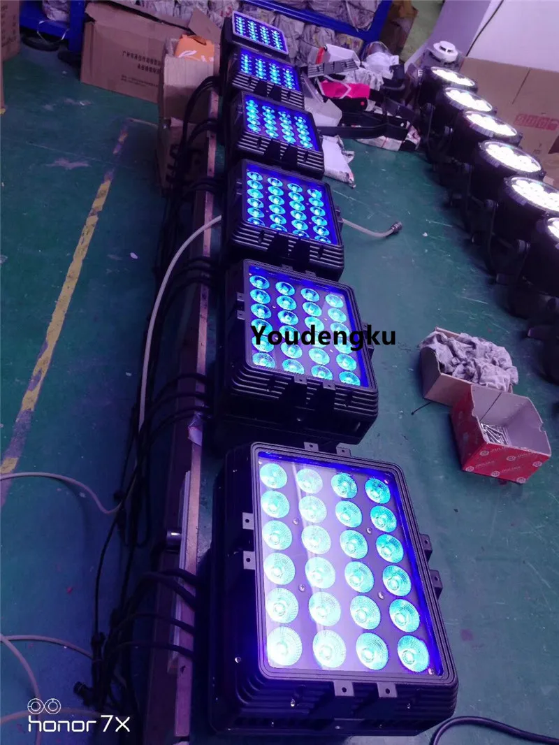 Mini levou luz de parede, 24x10w, 4in 1, rgbw, clube ao ar livre, discoteca, cor da cidade, ip65, 10pcs, venda quente