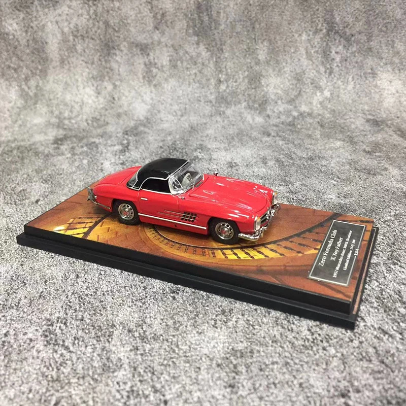 ZFC 1:64 Model samochodu SL Class MK 300SL Roadster (W198) Odlewany ze stopu aluminium Pojazd z otwartymi drzwiami - czerwony