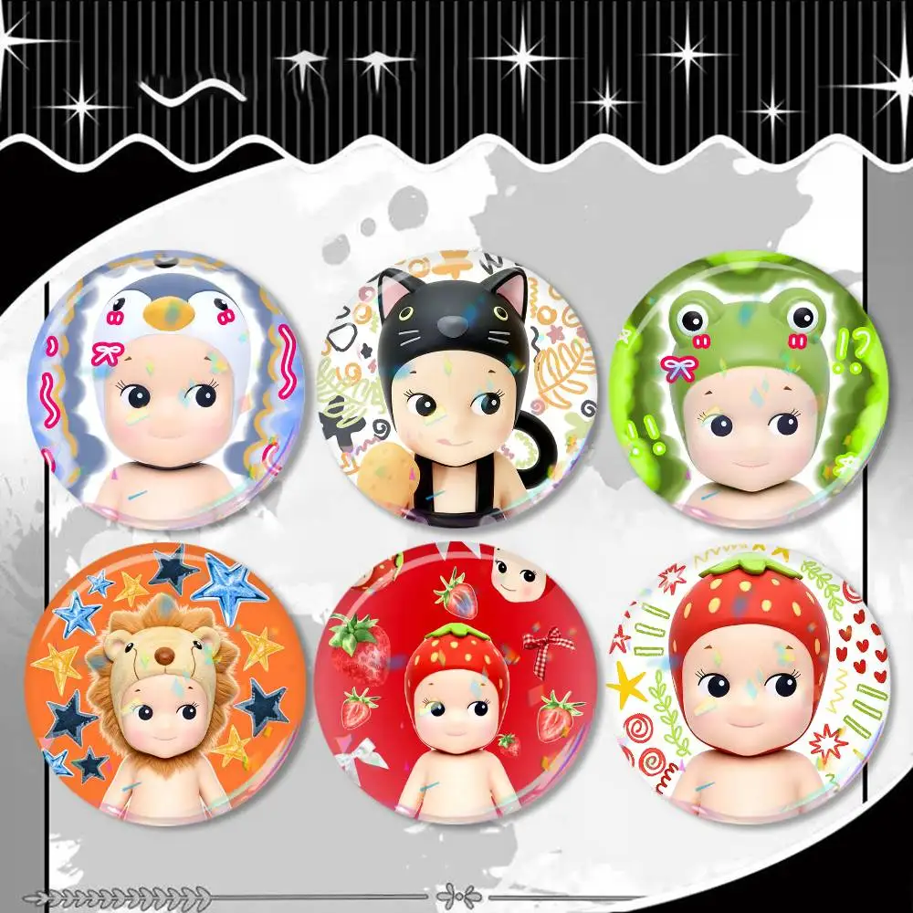 

Lovely Sonny Angel Fruit Laser Badge Creative Pins Brooch for Bag Clothes Hat Decor Gifts Fans Collect