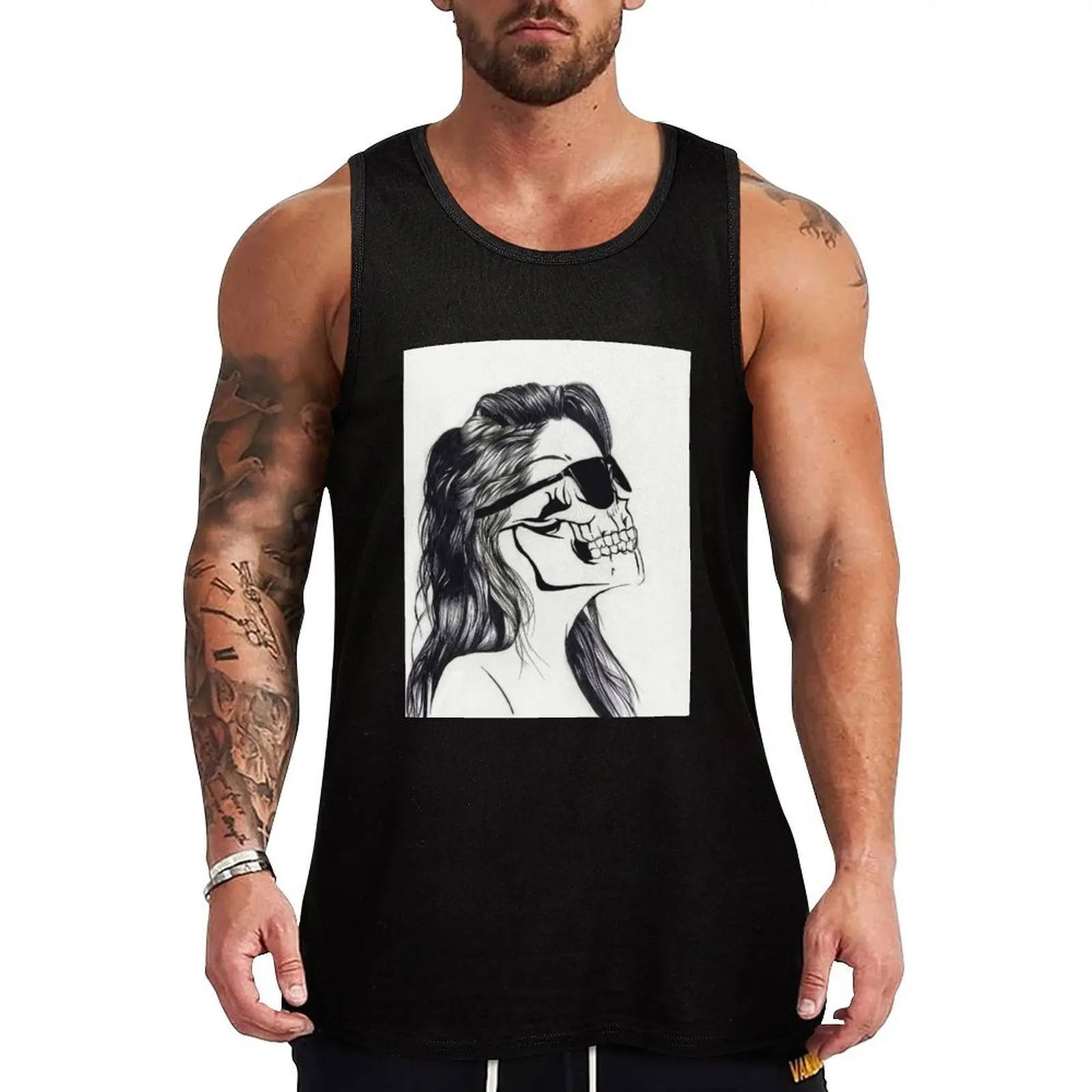 

Skeleton Girl Tank Top Essential Tank Top Cotton Casual Sleeveless Undershirt