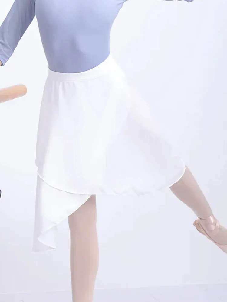 تنورة عالية الخصر من الشيفون بلون سادة للنساء - جزء سفلي لأداء رقص الباليه المتدفق لبطانات وعروض المسرح