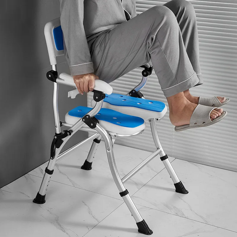 One-click folding bath chair, bathroom bath stool for the elderly, pregnant women and disabled special non-slip shower be lifted