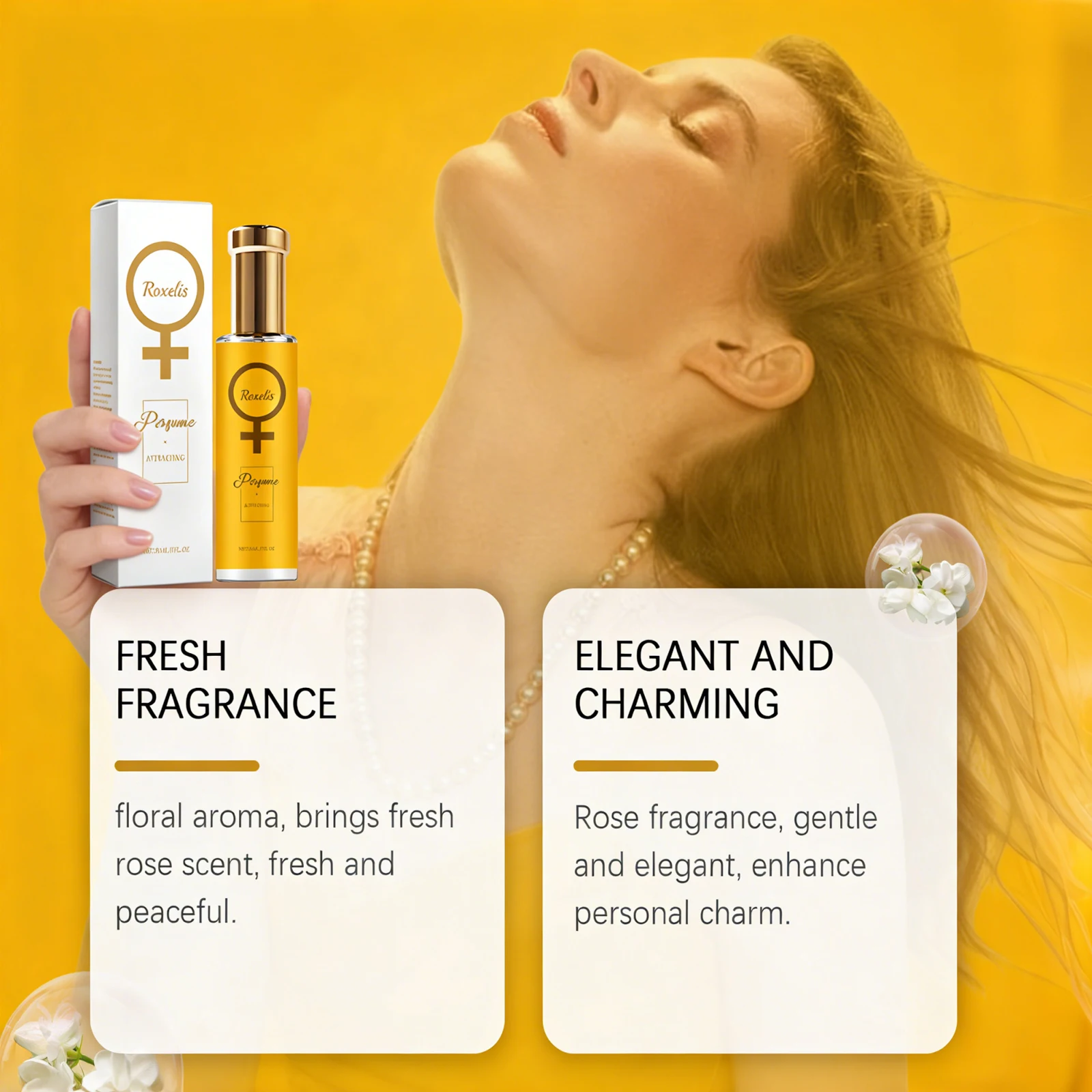 

Roxelis 30ml Jasmine Glamour Women's Perfume features lasting fresh floral fragrance charming scent Party Dating Perfume