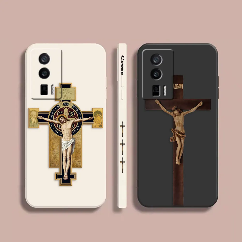 

Phone Case For Redmi K60E K60 K50 K40S K40 K30 K20 12C 10C 9A 9 8 10X 10A 10 Pro 4G 5G Gaming Case Fundas Shell Christian Cross