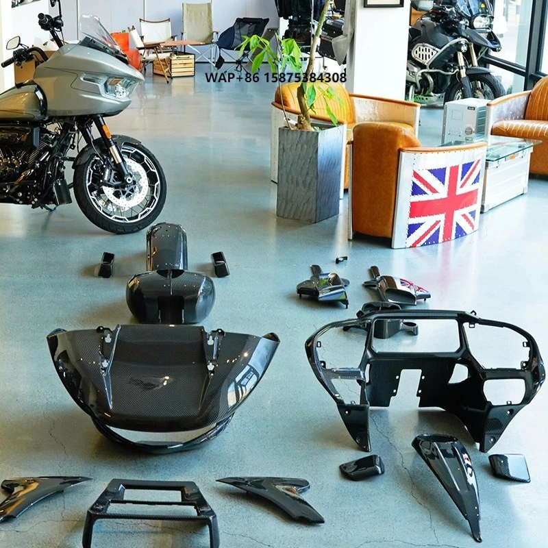 Customizable Motorcycle 3K Real Carbon Fiber Front Upper Fairing & Nose Plate Industrial Accessories for CVO