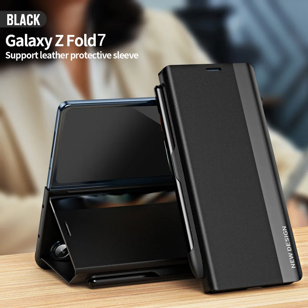 

Флип-кожаный чехол для Samsung Galaxy Z Fold 7 6 5 4 3 5G Fold7 Fold7 Fold6 Fold5 Fold4 Fold3 Fold2 Чехол-кошелек-подставка для книги и телефона