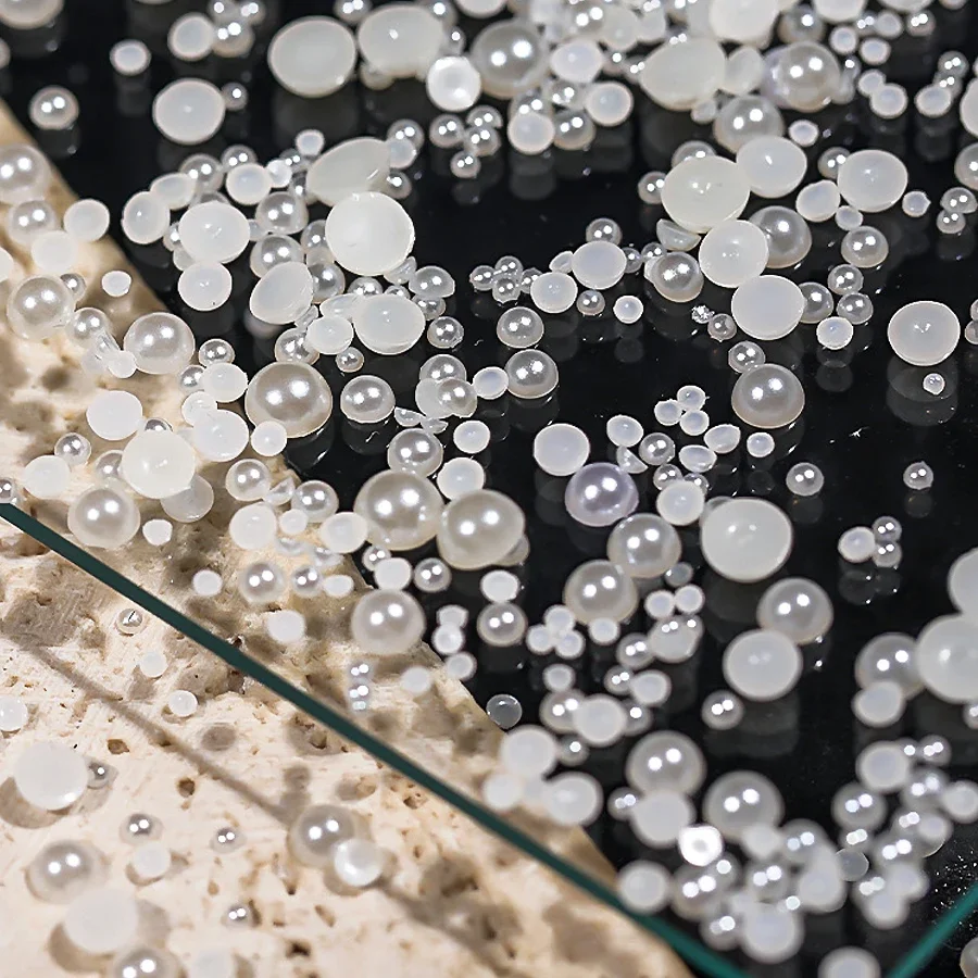 10000Pcs Imitation Pearl Beads 1.5mm-4mm Half Round Loose Beads for Nail Art DIY Craft Jewelry Making And Scrapbooking