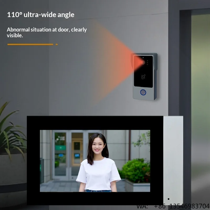 Smart Waterproof Video Doorbell with Camera Remote Monitoring Voice Intercom 5-inch Display App Control