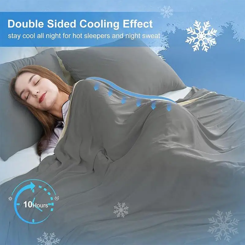 

Cooling Blanket Breathable Resting Blanket Lightweight Hot Weather Accessories Reusable Travel Supplies for Outdoor Trip Daily