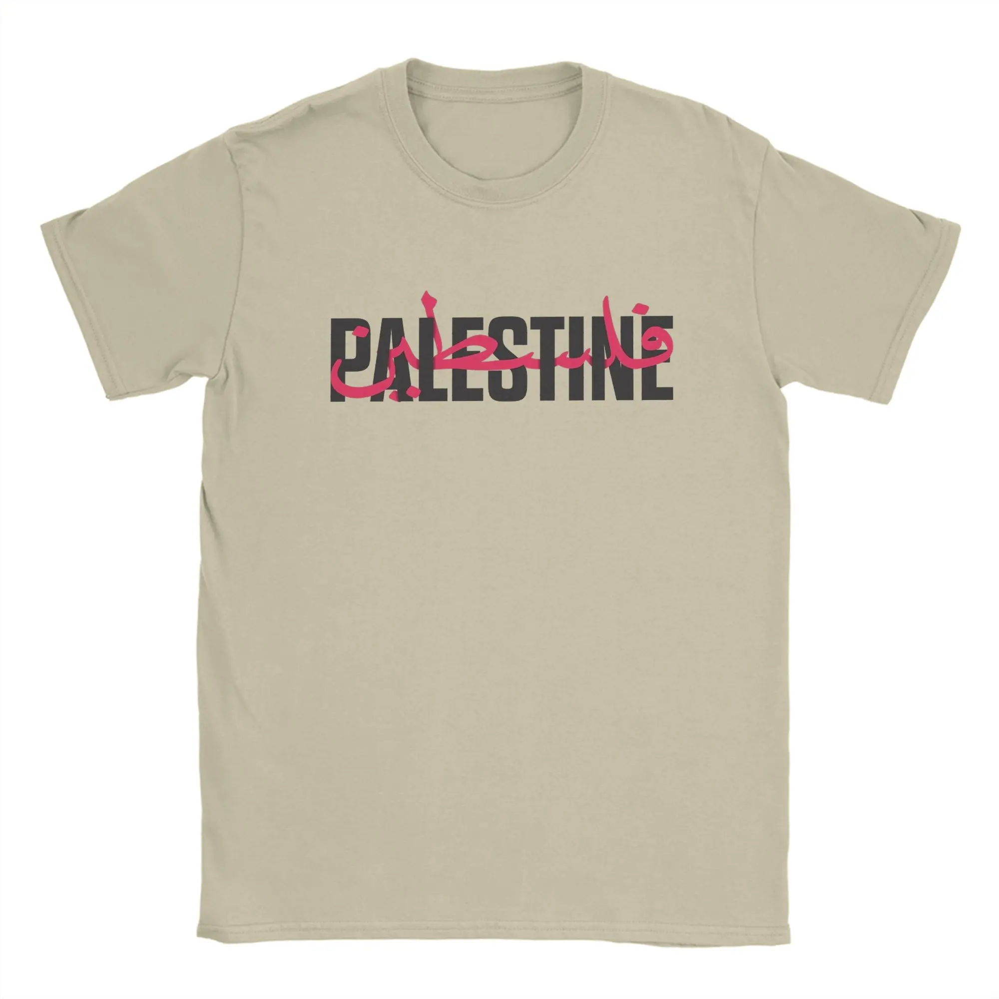 

Men's Palestine Calligraphy Arabic and English Palestinian T Shirt Cotton Clothes Funny Short Sleeve Round Neck Tee Shirt