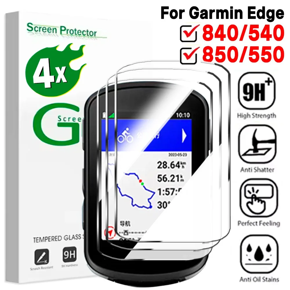 

For Garmin Edge 840/540 9H Hardness Tempered Glass Screen Protector for Edge 850/550 GPS Anti-scratch Shockproof Protective Film