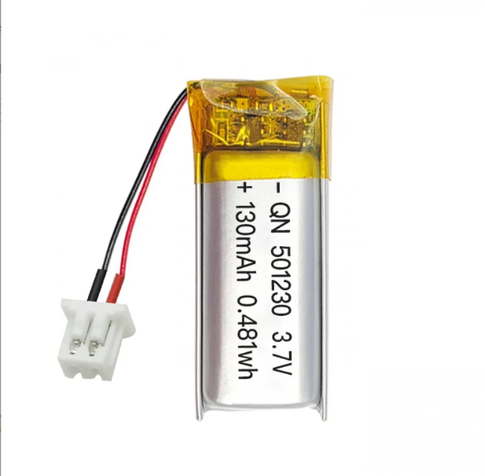 3.7V 130mAh 501230 PARA Batería Recargable Lipo + Conector JST 1.25mm 2pin