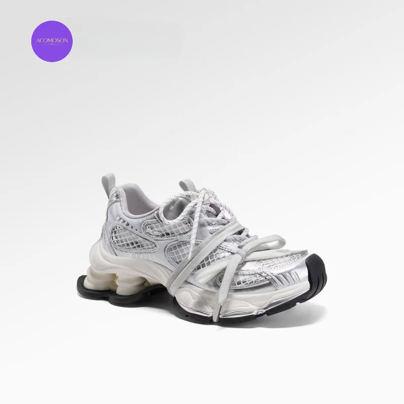 ACOMOSON EU US Size Vintage Women Shoes Distressed Thick-Soled Casual Travel Holiday Hiking Jogger Dad Shoes