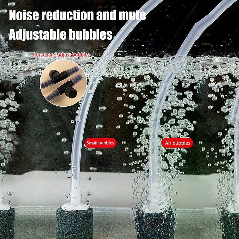 HOT! USB 5V 1W Aquarium Oxygen Air Pump Fish Tank Compressor Double Outlet With Check Valve Silent Oxygenator Bubble Aerator