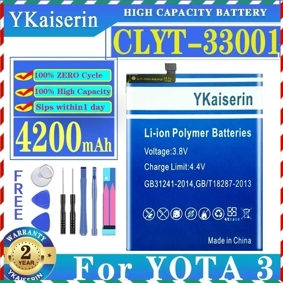 YKaiserin CLYT-33001 4200mah High Capacity Battery For YOTA 3 YOTA3 Replacement + Free Tools