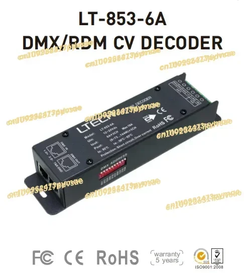 NEW LTECH LT-853-6A DMX/RDM CV DECODER