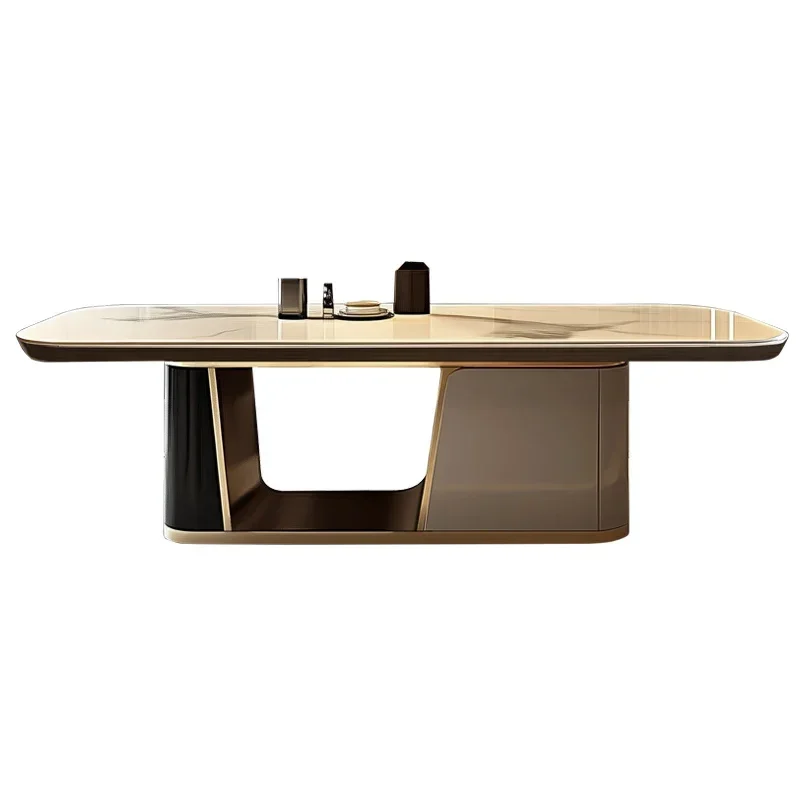 AADining Table Household New High-end Microcrystalline Stone Dining Table Household High-end Large Apartment Rectangular