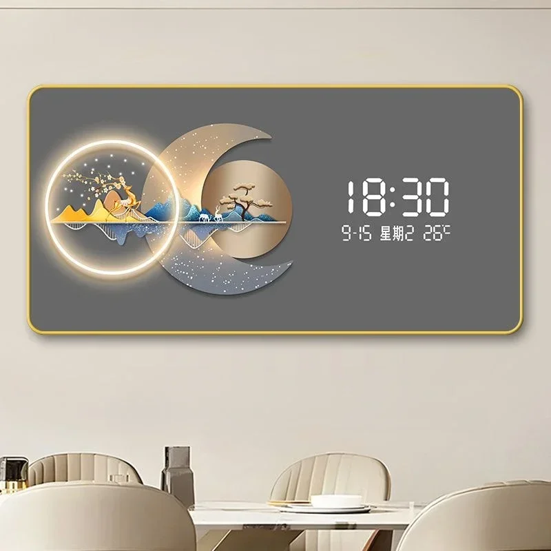 Rectangular Intelligence Digital Display Electronic Clock Digital Wall Mounted Perpetual Calendar Hanging Painting on sale