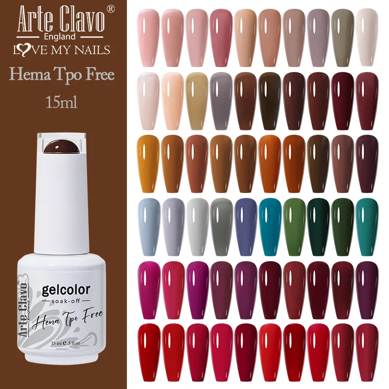 Arte Clavo Hema Tpo Free Gel Smalto per unghie Autunno Inverno Serie 15ml LED Smalto ibrido Opaco Top Base Coat Nail Art Gellak Primer