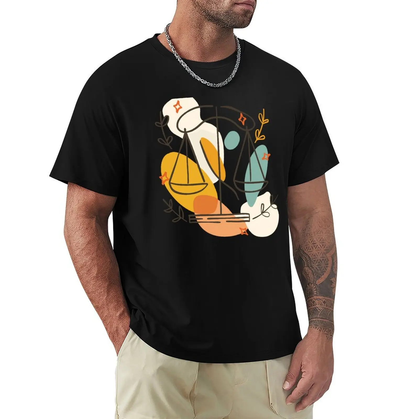 Libra Zodiac Astrology T-Shirt Modern Style Print T-Shirt