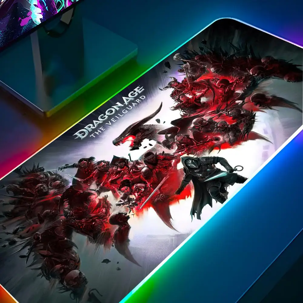 

Игровой коврик для мыши D-Dragon Age The Veilguard RGB с подсветкой, коврик для мыши для ноутбука, коврик для мыши, ноутбук, геймер, компьютерный стол, игровые аксессуары