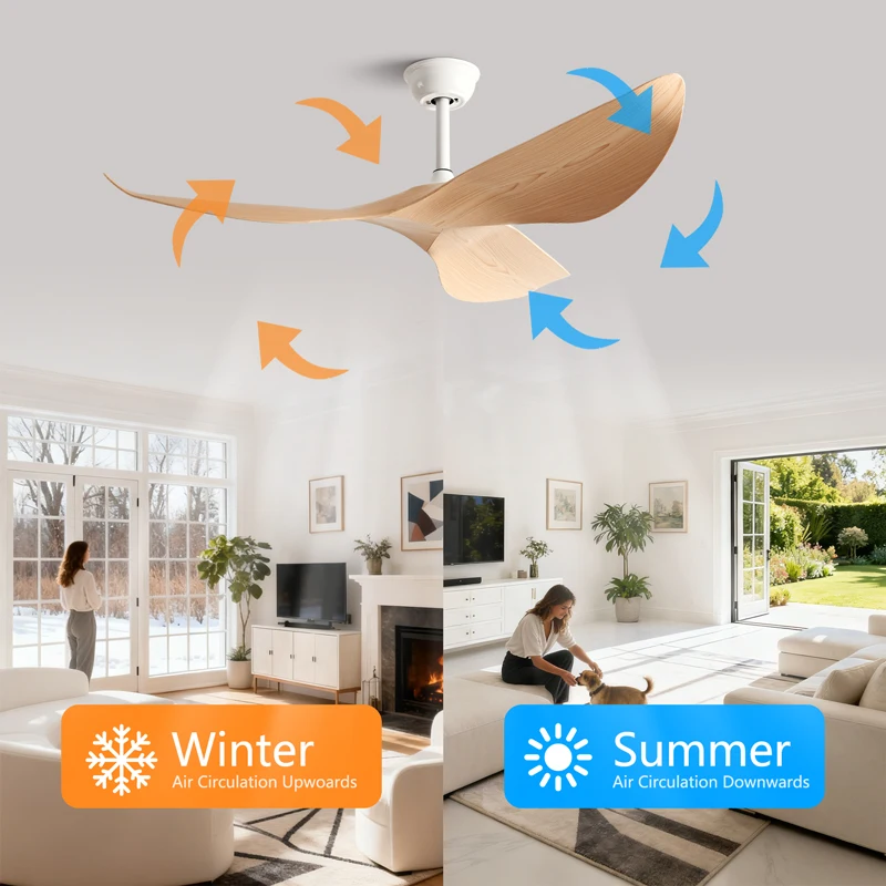 38/52 Inch Ceiling Fan Living Room Restaurant Americans Modern Office Without Light DC Remote Control Electric Fan 110V 220V image 3