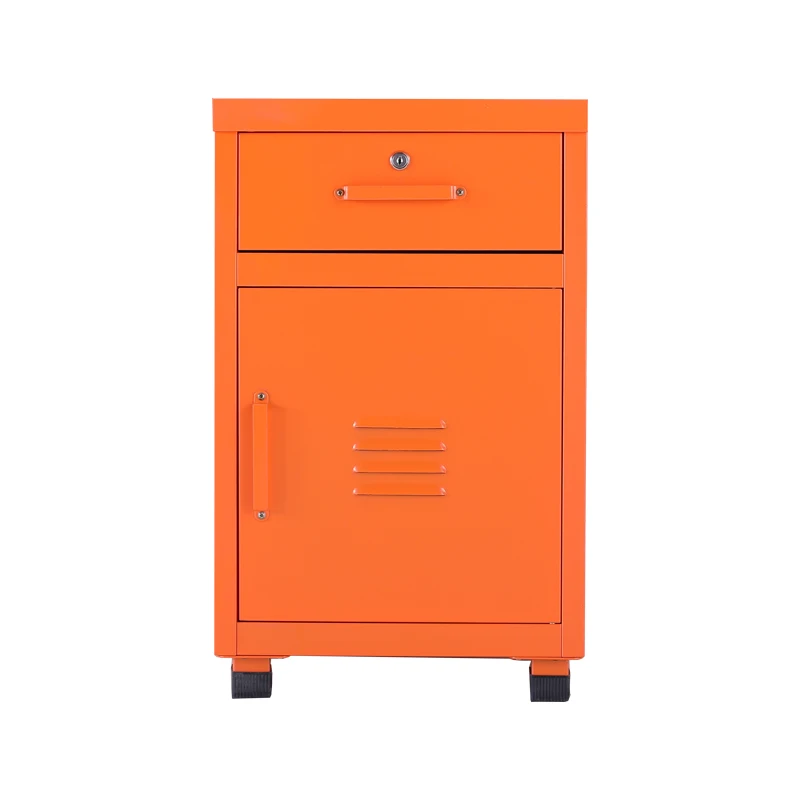 Modern Style Iron Nightstand with Drawer for Bedroom and Living Room Small Side Table for Home Furniture Storage Feature