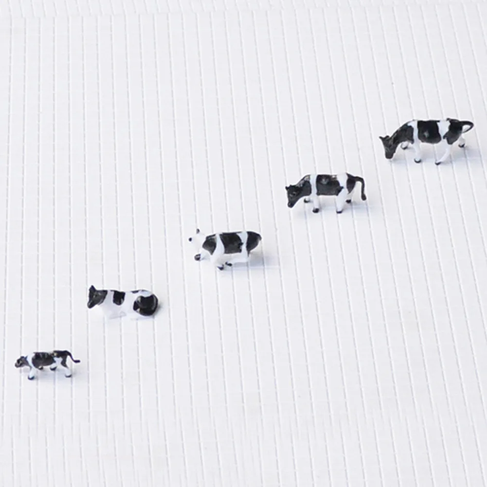 Develop Potential with 10 Lifelike Model Railway Black & White Cows 1 87 Scale HO/OO Gauge Non Toxic Material Pack of 10